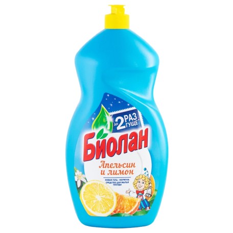 Средство для мытья посуды Биолан Апельсин и лимон, 1200 гр